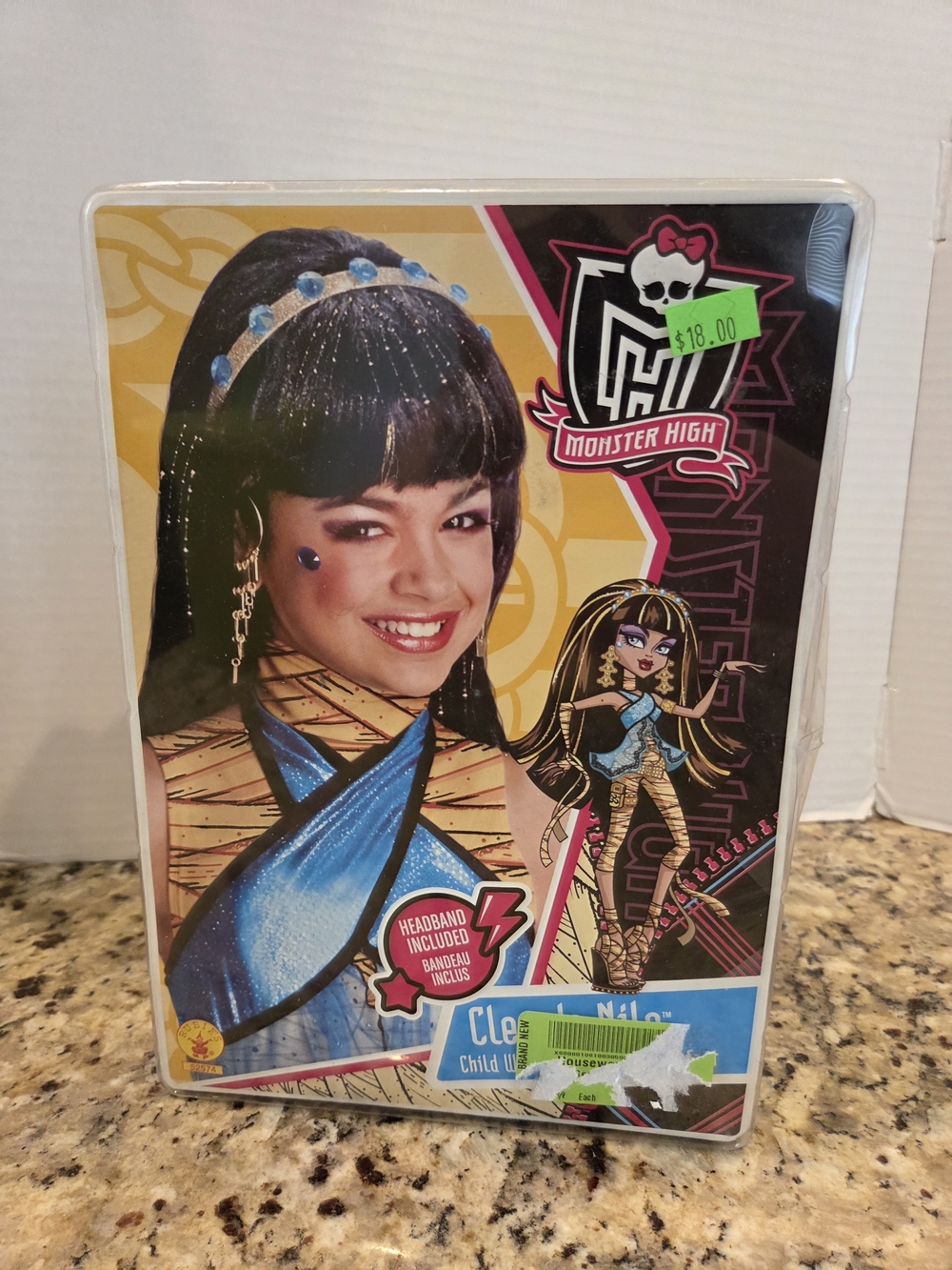 Monster High Cleo de Nile Wig & Headband Child Costume Halloween Rubies 2011 NOS